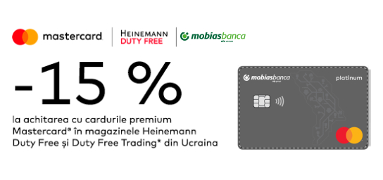 Ofertă specială de la Heinemann Duty Free pentru deținătorii de carduri premium Mastercard®
